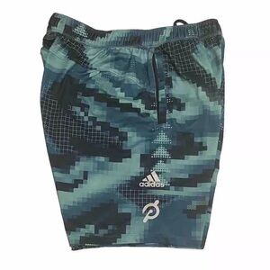 Adidas Mens Short Size Large Prime green Aeroready Athletic Zip Pocket Inner Dra